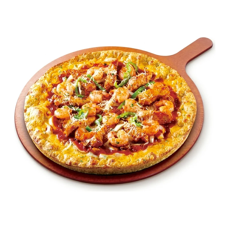 Crazy Chicken Shrimp pizza with spicy chicken breast and shrimp at Pizza Maru & Katsuya, Calgary
