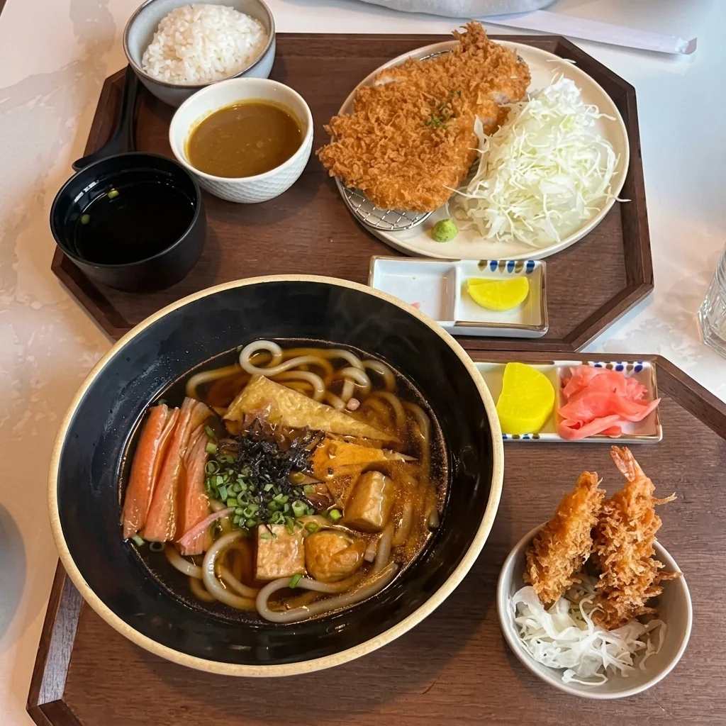 Original Katsu set with soup, cabbage salad and rice at Katsuya Royal Oak, Calgary